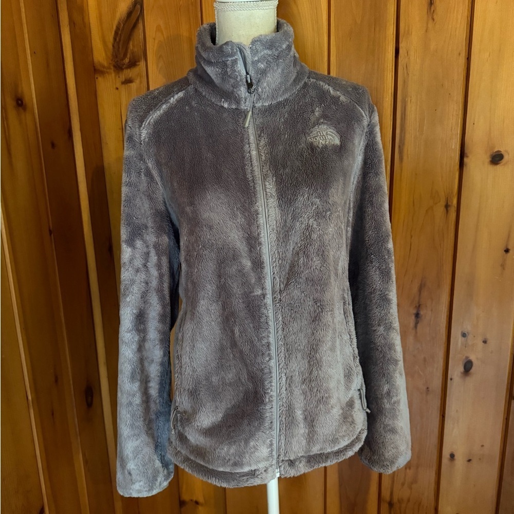 The North Face Gray Teddy Jacket Plush Fleece